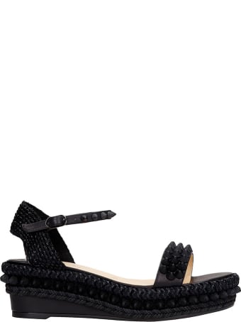 Christian Louboutin Lata 60 Wedges In Black Leather