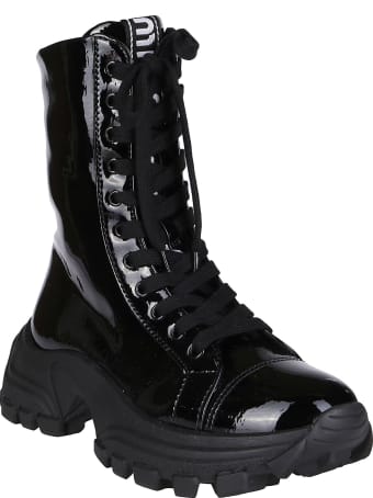 Miu Miu Black Patent Leather Boots