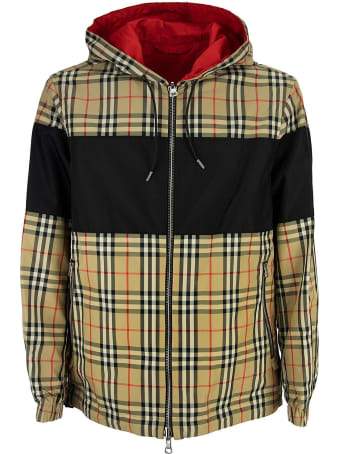Burberry Contrast Panel Check Cotton Reversible Jacket Shropshire