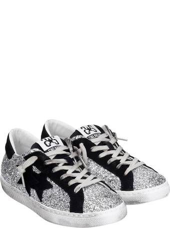 2Star Sneakers In Silver Glitter