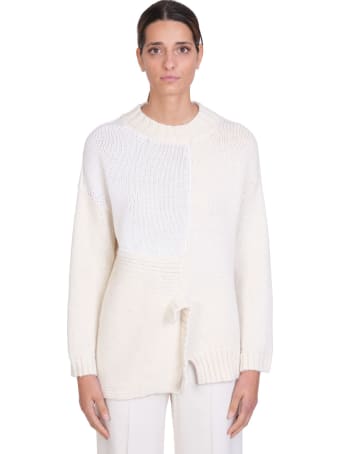 Maison Flaneur Knitwear In White Wool