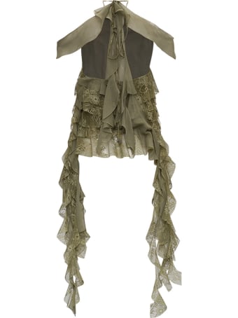 Blumarine Lace Top With Flounces