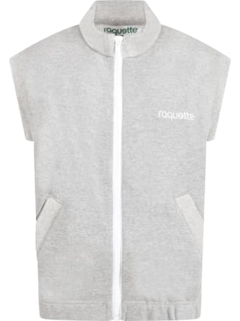 Raquette Grey Sweatshirt For Kids With Logo