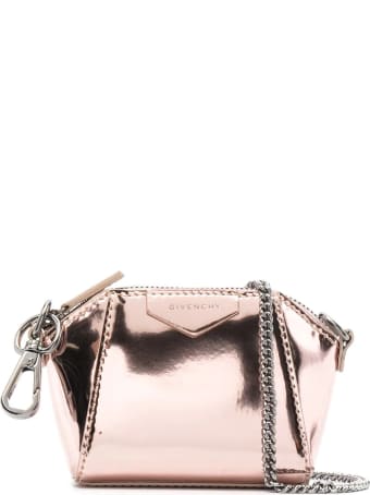 Givenchy Metallic Pink Baby Antigona Bag With Chain