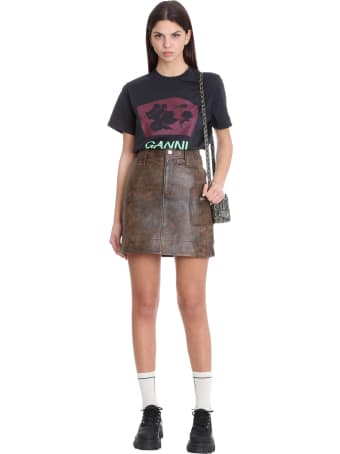 Ganni T-shirt In Black Cotton
