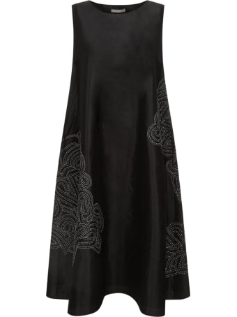 Varana Silk Dress W/rabari Embroidery