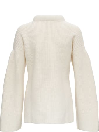 Loulou Studio Swaeter In Wool With Funnel Neck And Flared Sleeves