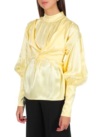 MATÉRIEL Satin Blouse W Drap Around Bra