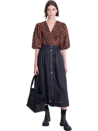 Ganni Skirt In Black Triacetate