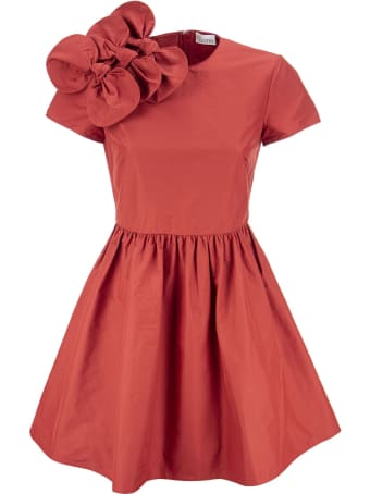 RED Valentino Cotton Taffeta Dress With Bow Detail