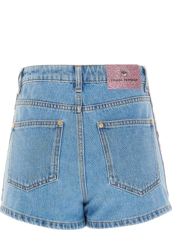 Chiara Ferragni Light Wash Denim Shorts