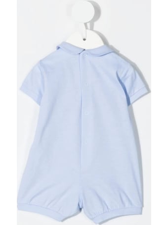 Il Gufo Newborn Light Blue Romper With Teddy Bear