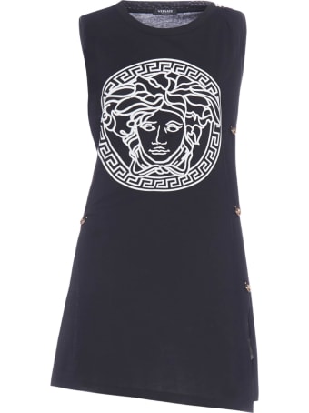 Versace Medusa Print Cotton Tank Top-dress