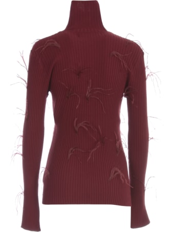 Marques'Almeida Light Weight Feather Turtleneck Jumper With Flared Sleeves