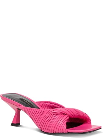 Versace Pleated Nappa Leather Mules