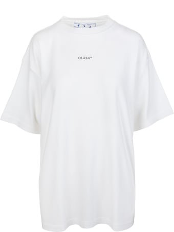 Off-White Woman White Oversize T-shirt With Graphic Print