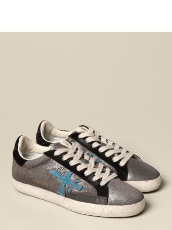 Premiata Sneakers Steven Premiata Sneakers In Pearly Leather And Suede