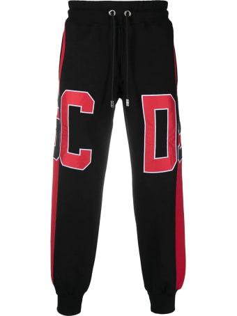 GCDS Black And Red Cotton Trackpants