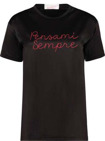 Giada Benincasa Embroidered Silk T-shirt