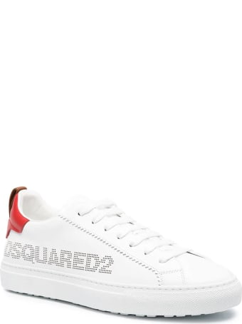 Dsquared2 Man White And Red San Diego Sneakers