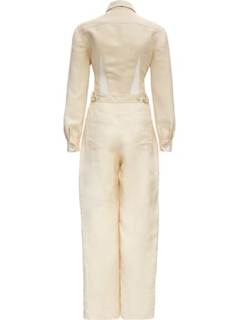 Alberta Ferretti Linen Long Sleeves Jumpsuit Look17