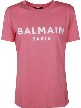 Balmain Button Embellished Logo T-shirt