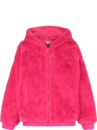 Kenzo Kids Hooded Faux Fur Bomber Jacket