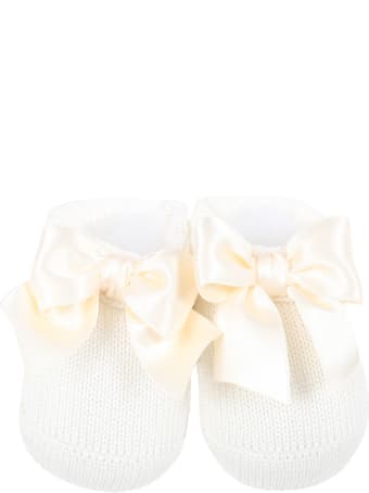 La Perla Ivory Suit For Babygirl With Bow