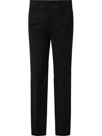 Paul Smith Junior Black Pants For Boy With Satin Details