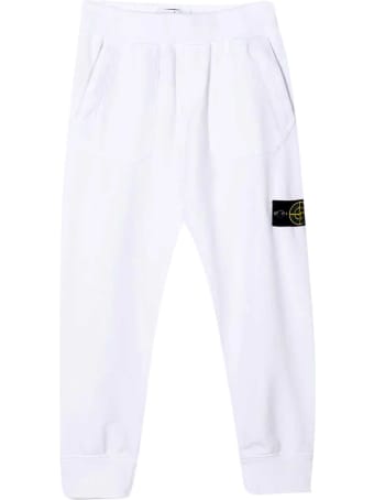 Stone Island Junior White Teen Trousers
