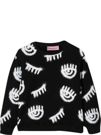 Chiara Ferragni Black Sweatshirt With