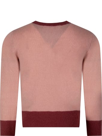 Bonpoint Pink Sweater For Girl With Cherry