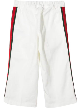 Gucci White Trousers With Side Band