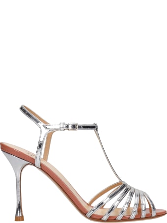 Francesco Russo Sandals In Silver Leather