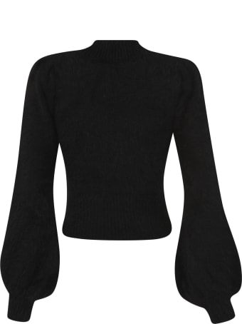 Amen Fur Applique Ribbed Sweater