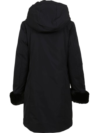 Woolrich Black Technical Fabric Coat