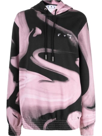 Off-White Pink And Black Liquid Melt Hoodie