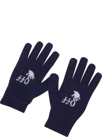 Off-White Felted Wool Short Gloves