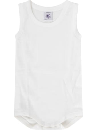 Petit Bateau White Body With Ribbs For Babykids