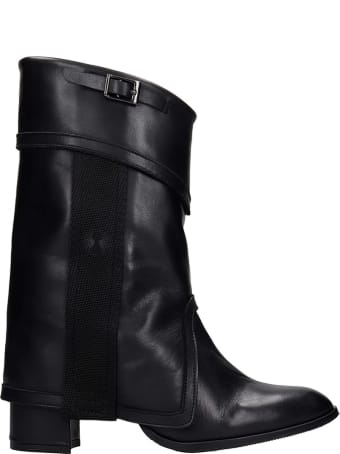 Bruno Bordese Sofi High Heels Ankle Boots In Black Leather