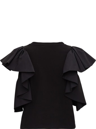 Alexander McQueen T-shirt With Flounced Sleeves