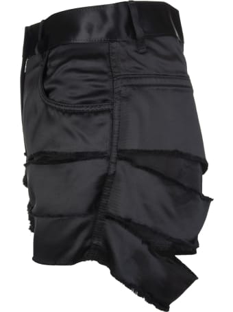 Givenchy Destroyed Effect Black Satin Shorts