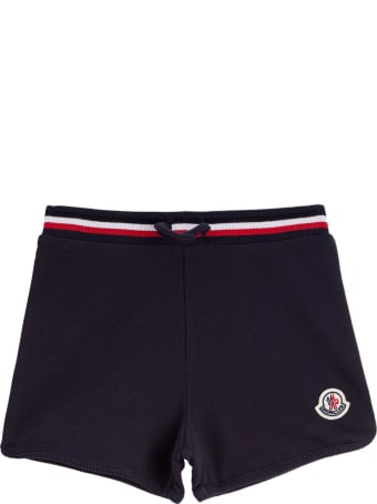 Moncler Jersey Shorts With Logo Patch