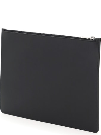Dolce & Gabbana Logo Print Calfskin Pouch
