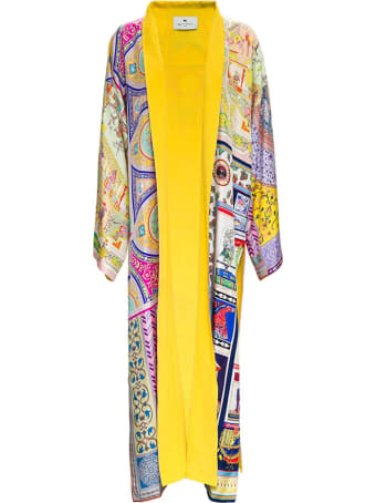 Etro Printed Silk Long Cardigan Look 39