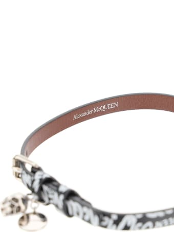 Alexander McQueen Pionier Double Wrap Bracelet With Logo