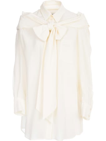 Simone Rocha Masculine Bow Shirt Silk