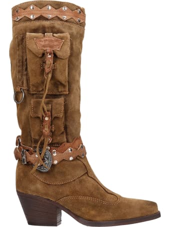 El Vaquero Gelding Texan Boots In Leather Color Suede