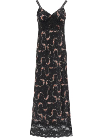 Paco Rabanne Long Floral Dress With Lace