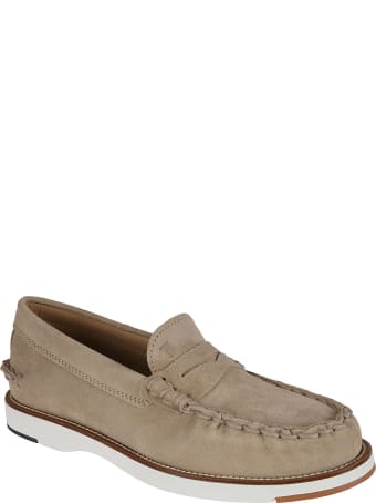 Tod's Exposed Stitching Logo Stamp Loafers